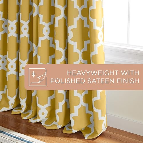 Miniatura 10 de Exclusivas cortinas para el hogar, par de paneles de cortina blackout (opacas) de sarga de satén tejido con ojales superiores