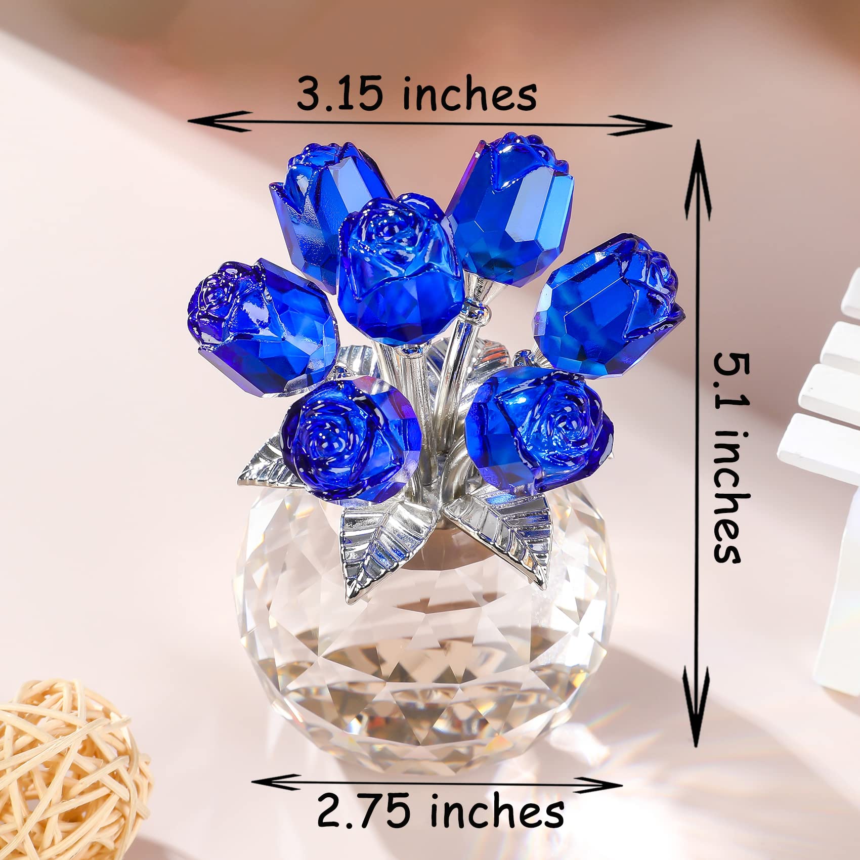 画材 BLUE ROSE Amazon.com: Blue Rose Flower Crystal Figurine