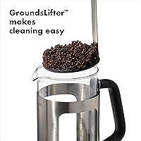 Vista 7 de OXO Brew - Hervidor eléctrico de vidrio inalámbrico (1.75 L) y cafetera de prensa francesa de acero inoxidable OXO Brew (32 onzas)