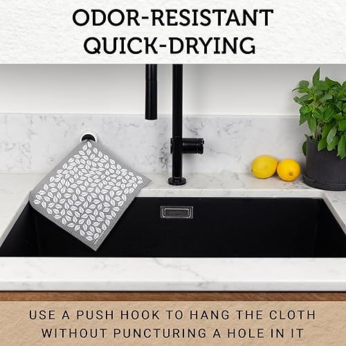 Miniatura 6 de Paños de cocina suecos, 10 paños grises, fabricados en Suecia, paños de cocina de algodón de celulosa reutilizables y lavables - Reemplazar toallas