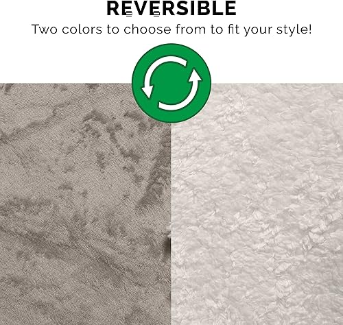 Miniatura 5 de Furhaven Manta impermeable y autocalentable para perros y gatos de interior, lavable y refleja el calor corporal, manta de rizo y sherpa con bordes