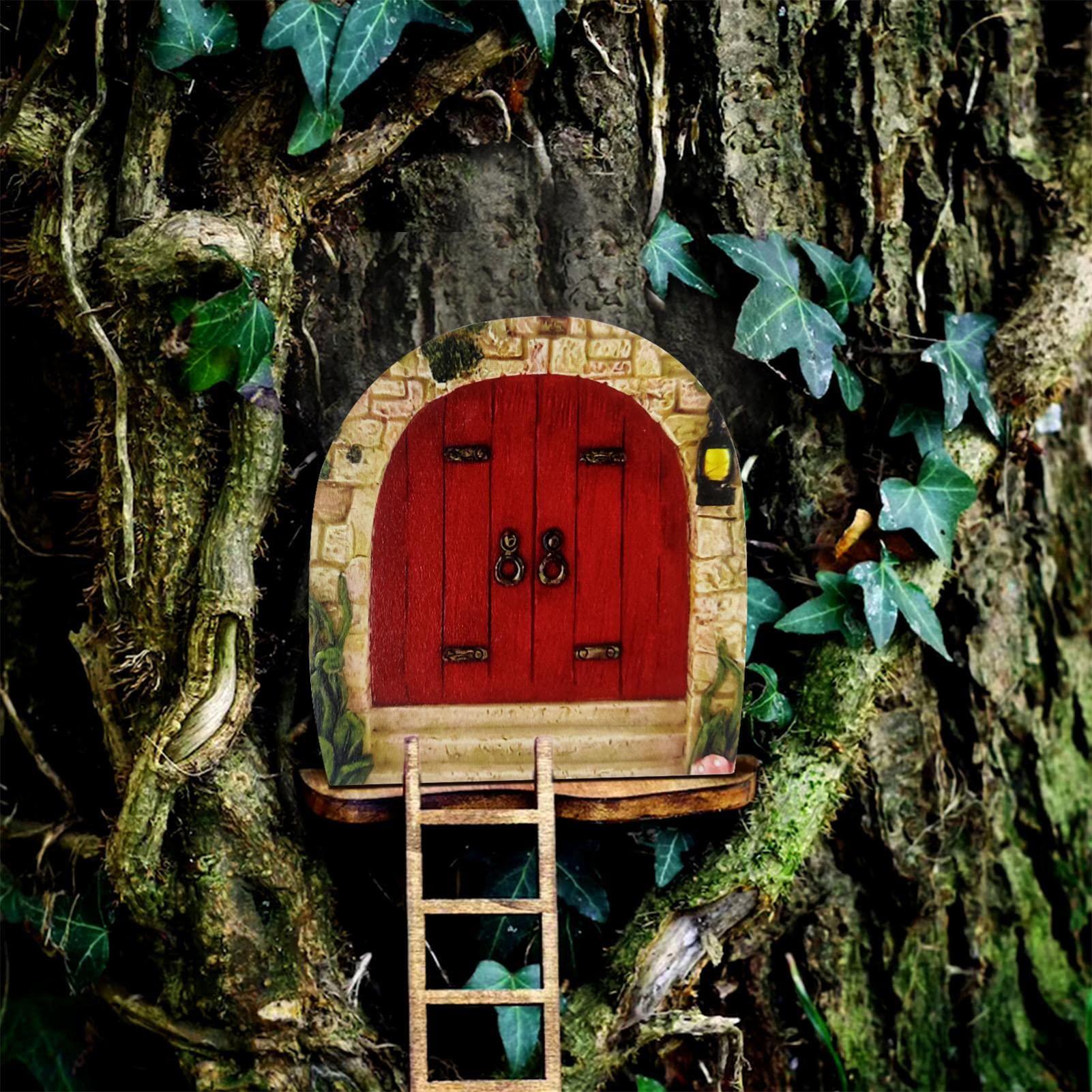 Porta Delle Fate In Miniatura In Legno - Decorazione Per Giardino, Alberi, Pareti, Per Creare Un Angolo Magico