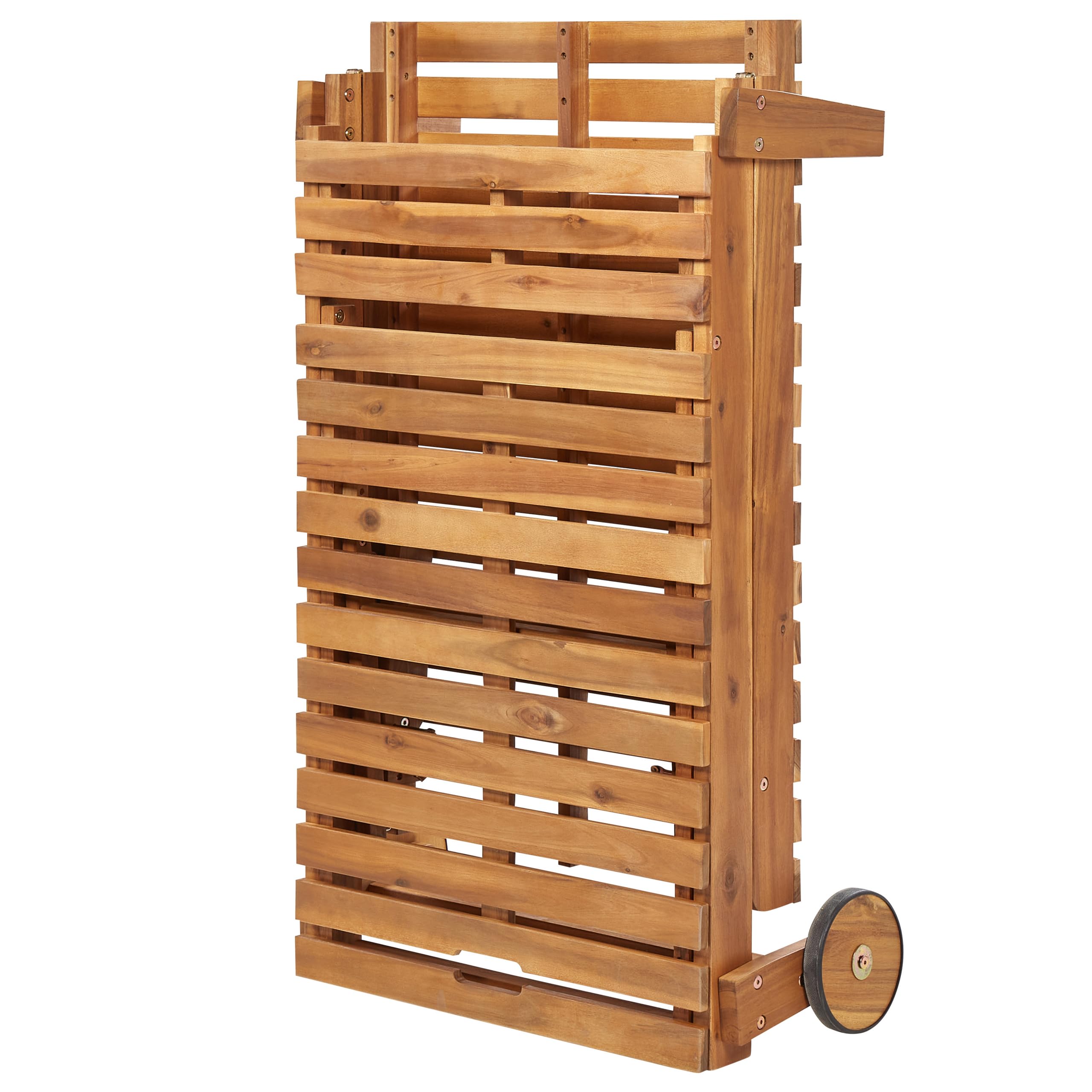 Beliani Tumbona reclinable de Madera de Acacia Clara Blanco Respaldo Plegable Pietralunga