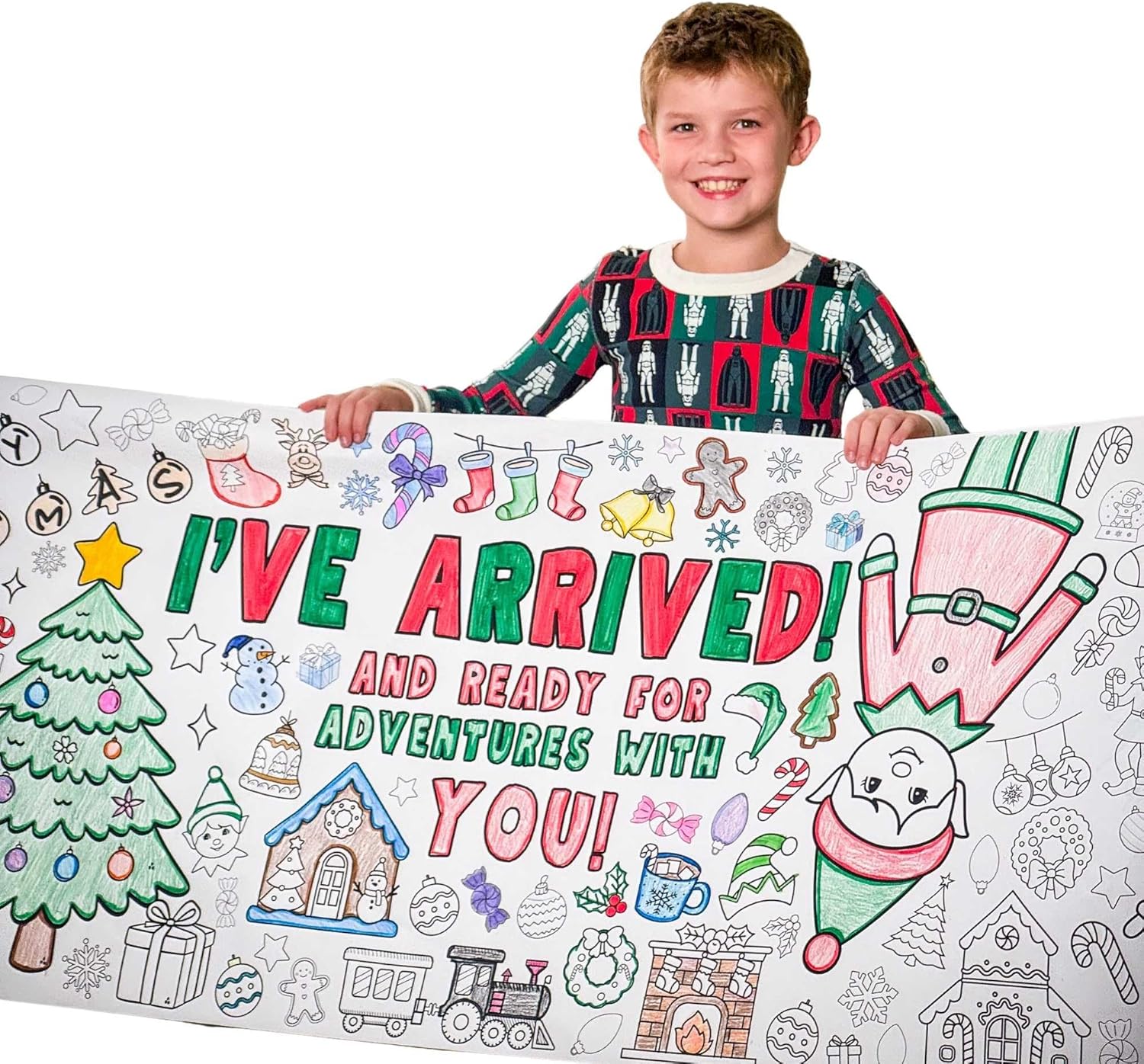 Magical Elf Arrival Day Giant Coloring Banner