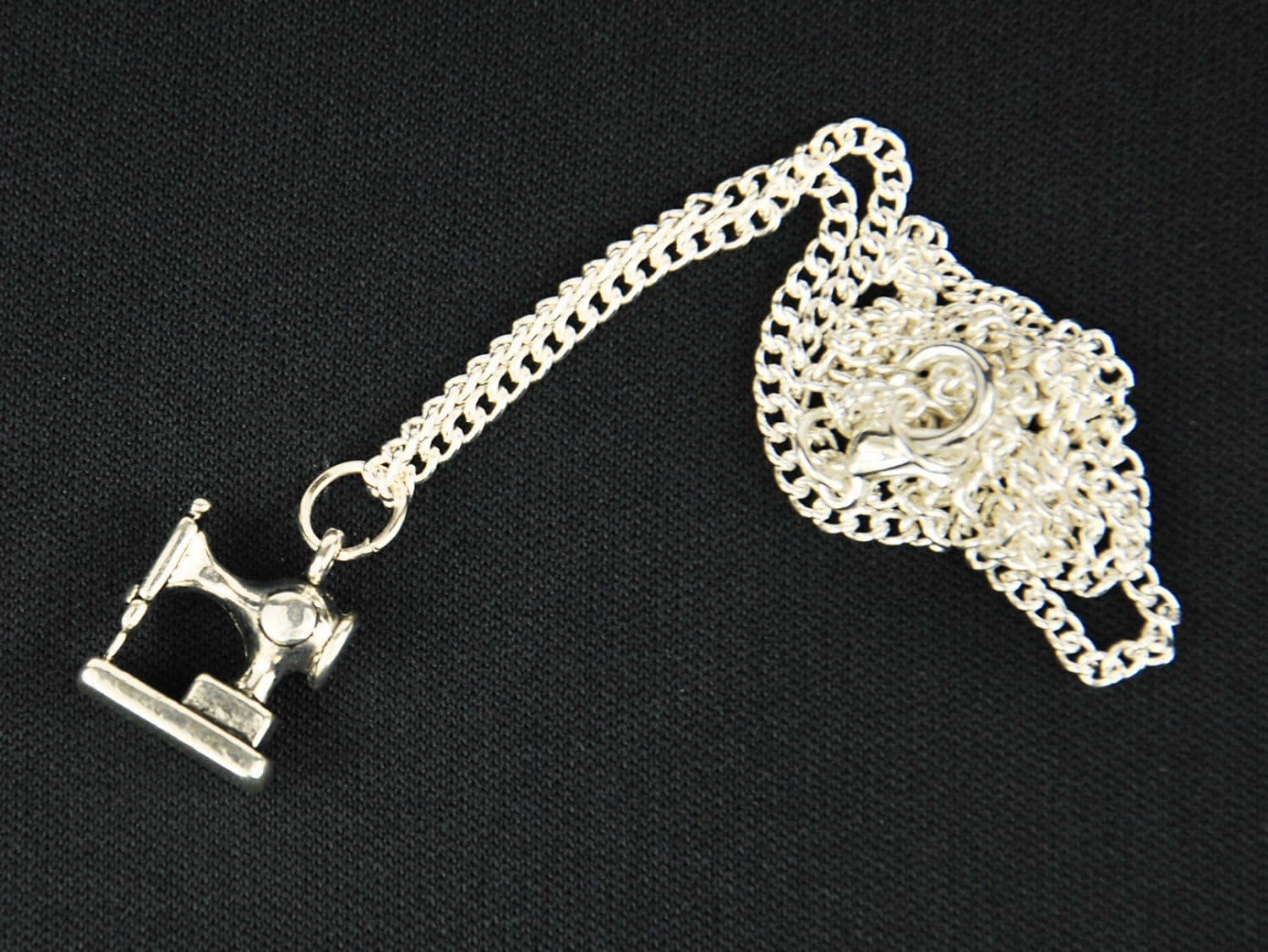 Miniblings Sewing Machine Necklace 45Cm Tailor Tool Seamstress Mini