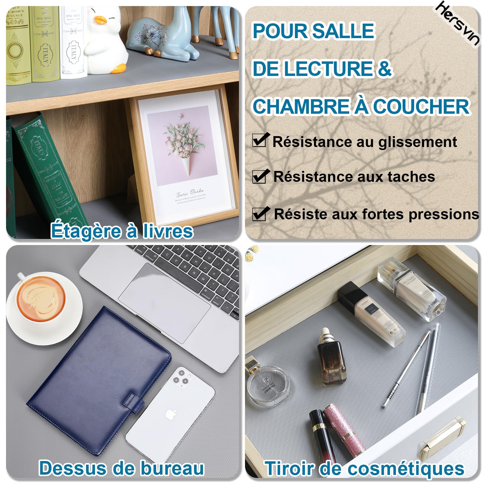 Tapis De Tiroir Kesote EVA - 44x600cm Transparent - Antidérapant, Protection Fond De Tiroir/Cuisine