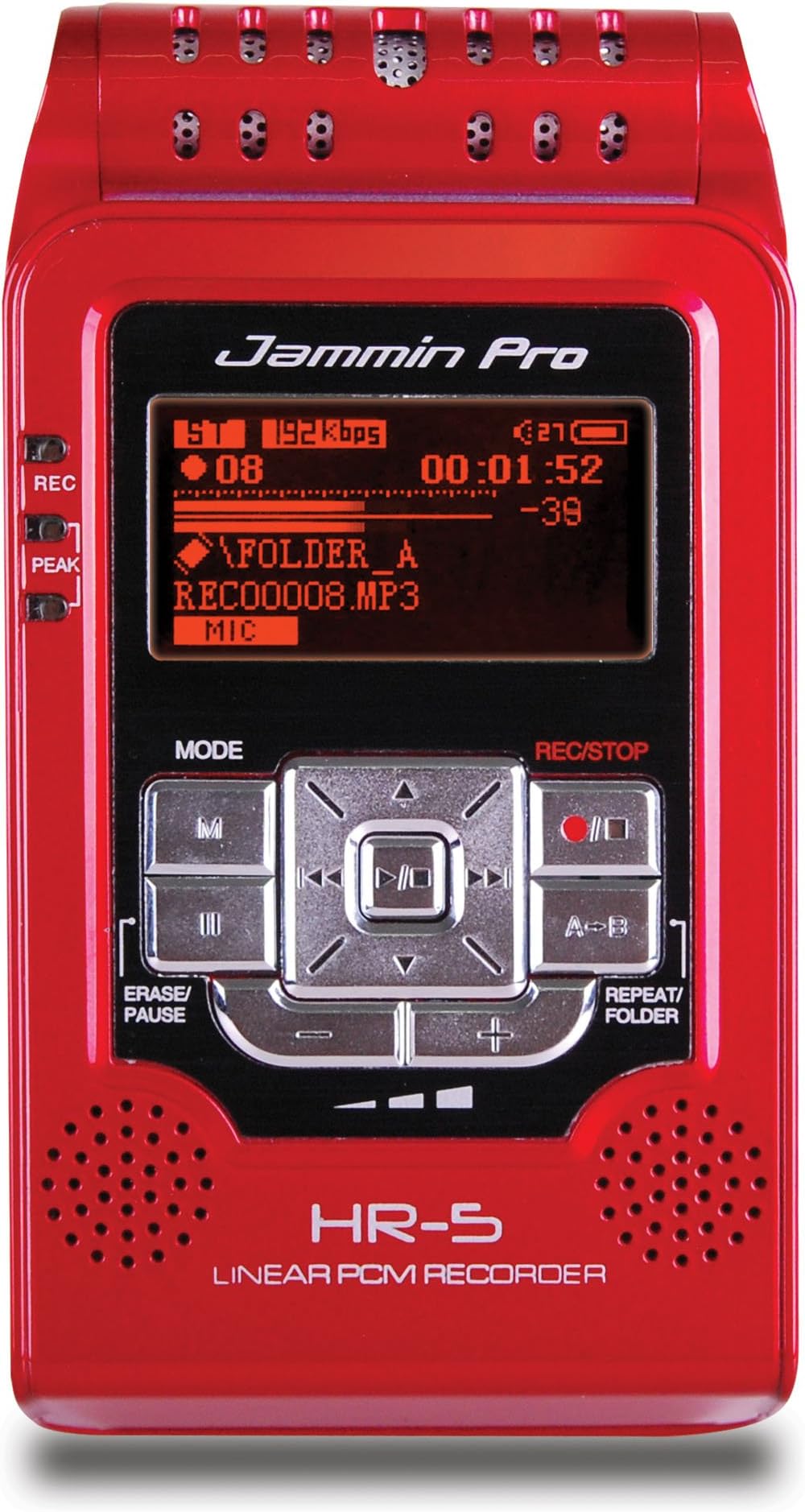 Jammin Pro HR5RED Studio Flash Recorder, Red