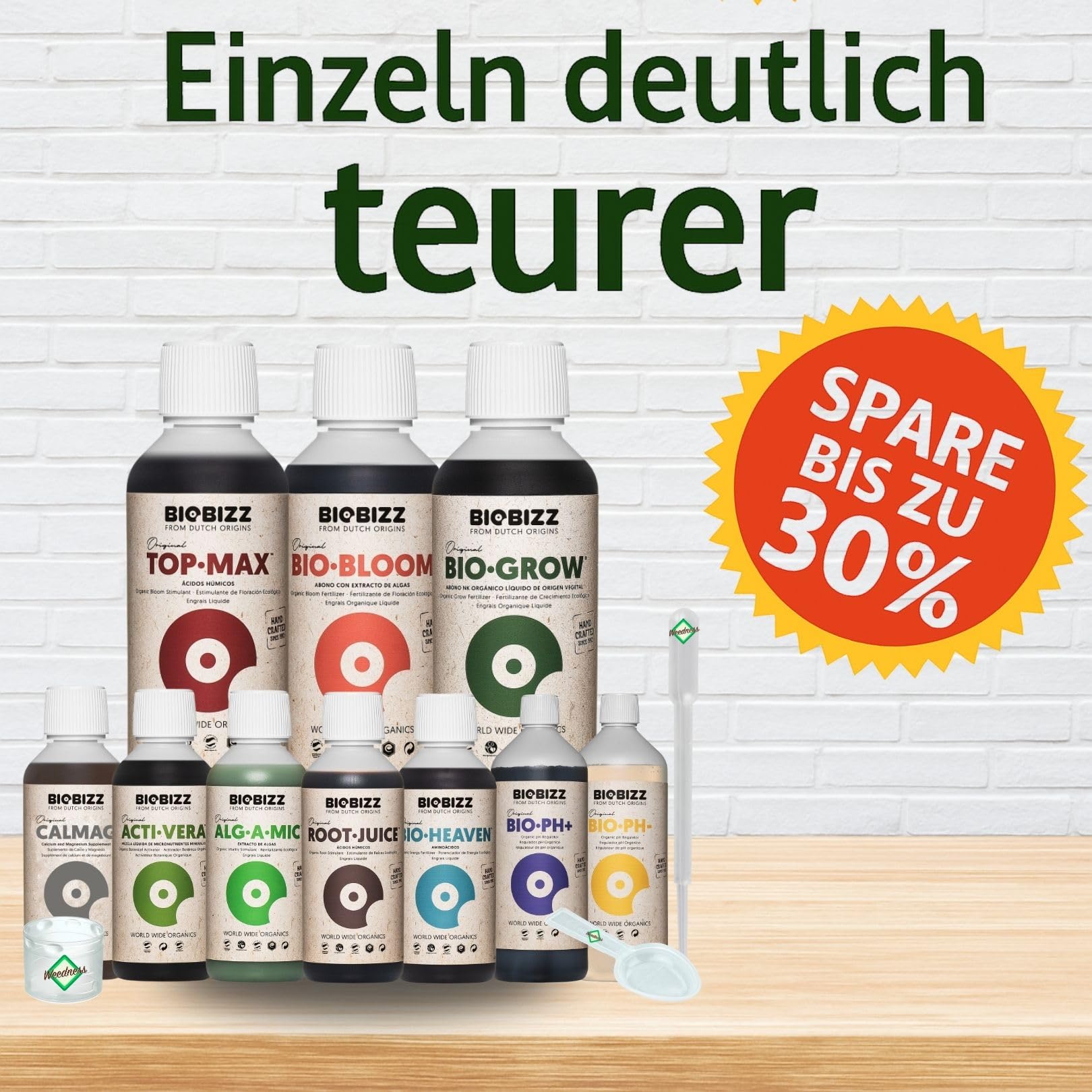 Weedness BioBizz Dünger All-Star Try Pack Big All - Grow Anbau Indoor Outdoor Naturdünger Bio Starter Orchideen Zimmerpflanzen