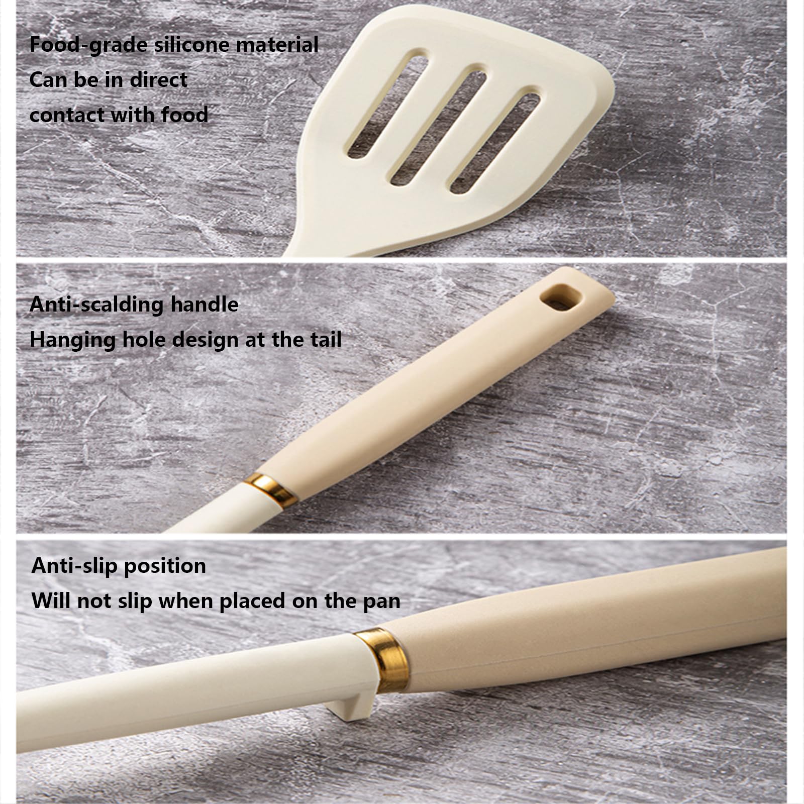 Ensemble d'ustensiles de cuisine en silicone, 5 spatules de cuisine antiadhésives résistantes à la chaleur, sans BPA, passent au lave-vaisselle