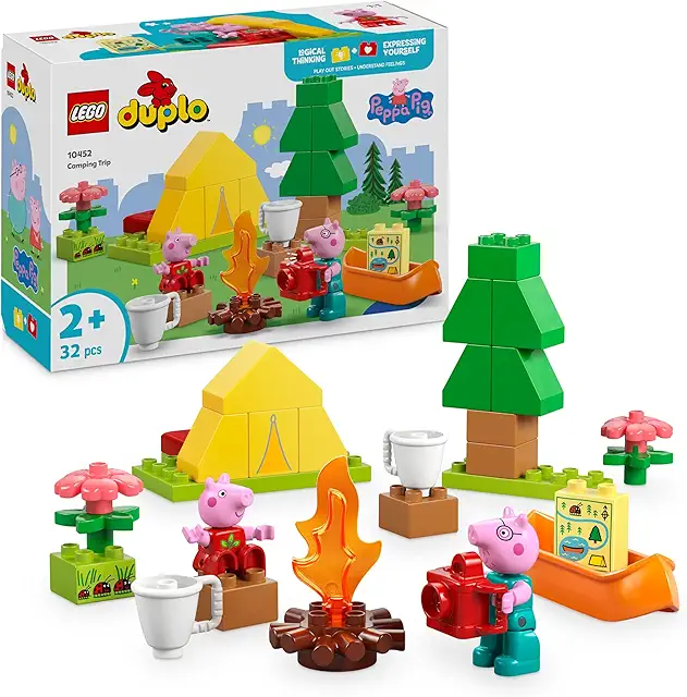 LEGO DUPLO Peppa Pig Camping Set – Montessori Spielzeug für Kinder ab 2 Jahren