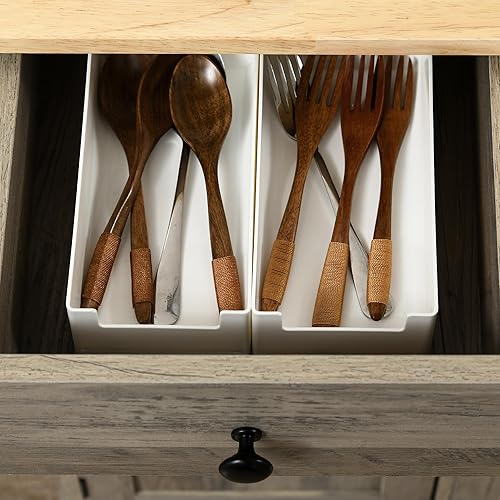 Vista 54 de HOMCOM Sideboard with Solid Wood Countertop, Modern Kitchen Storage Cabinet, Coffee Bar Cabinet with 2 Drawers, Doors and Adjustable Shelf, Black