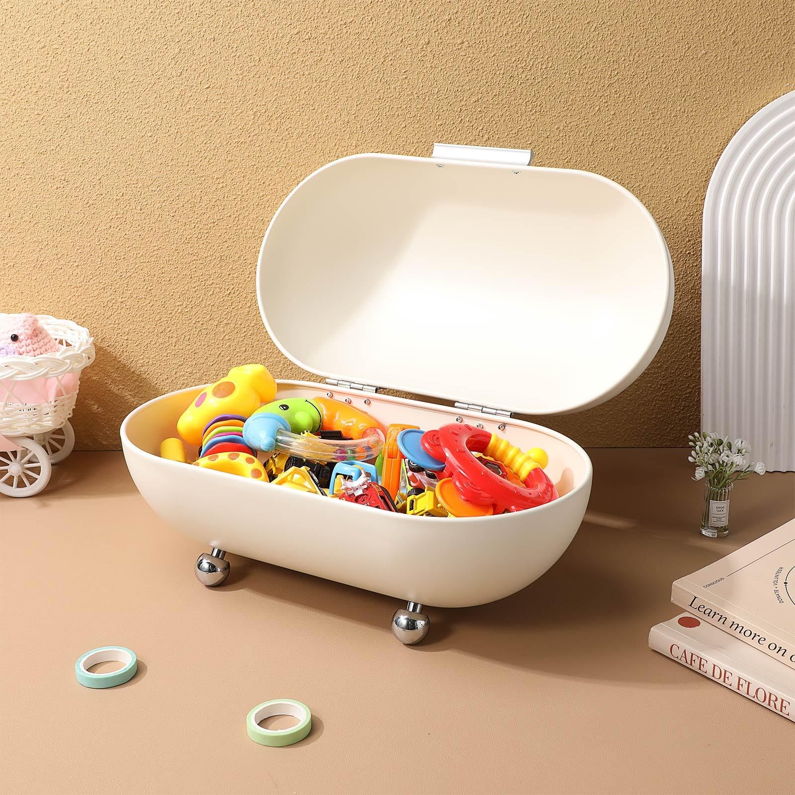 TOYANDONA Bread Box da Tavolo in Ferro Bianco per Cucina e Casa | Contenitori per Biscotti e Cioccolato, Stile Retrò Raffinato, Organizzazione Ordinata su Piano
