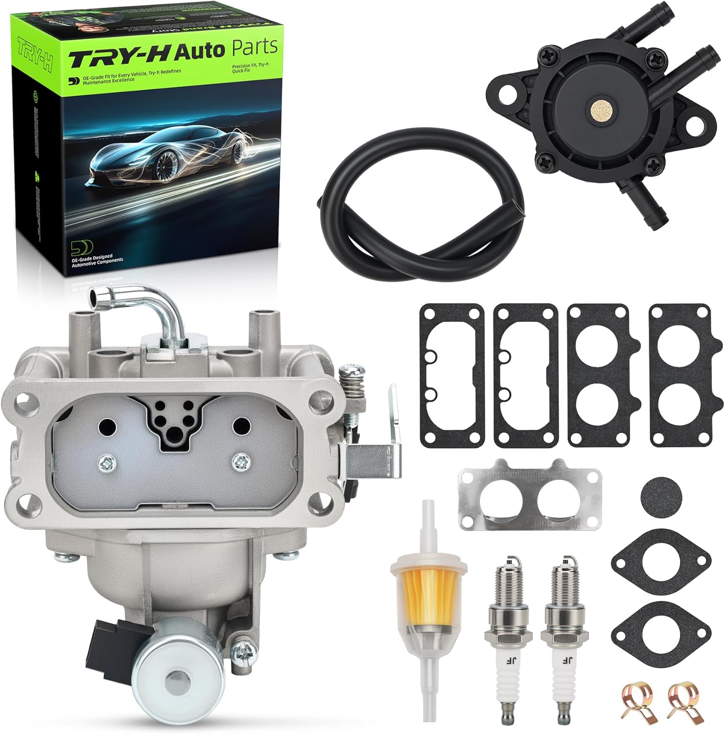 15004-1011 Carburetor with Fuel Filter Set for Kawasaki FX730V 4-Cycle Engine Replace# 15004-1011 15004-0930 15004-7082 15004-7051