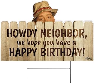 Home Improvement - Wilson "Howdy Neighbor, Happy Birthday" Funny Plastic Yard Sign – 15" x 23" Birthday Yard Signs with Stakes Decorations for Front Lawn Made of Corrugated Plastic - Made in USA