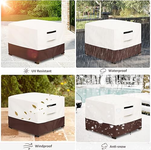 Vista 113 de Paquete de 2 fundas giratorias para sillas de salón al aire libre, impermeables, 100% fundas para sillas de patio al aire libre, 33 pulgadas