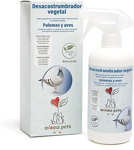 Mama Pets Spray Repelente Natural para Palomas, Pájaros, Gaviotas y Avès, Disuasor para Exteriores: Ventanas, Alféizares, Terrazas, Balcones y Barcos, 500 ml