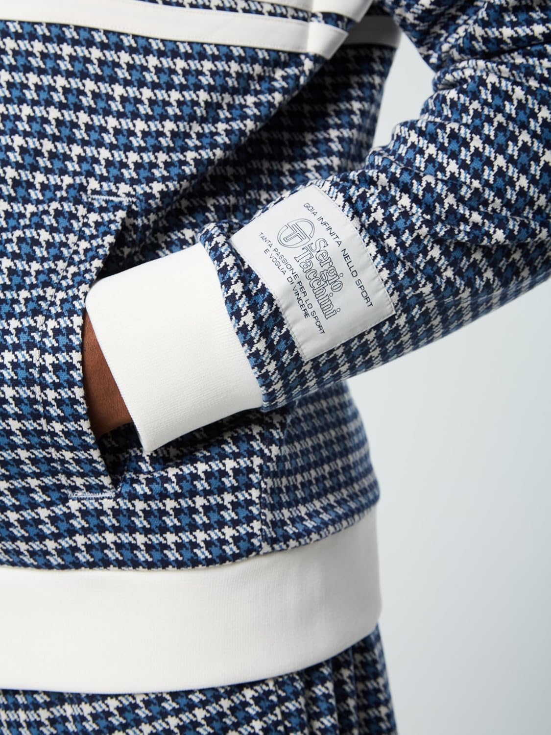 Sergio Tacchini Dallas Houndstooth Track Jacket - Maritime Blue - Image 5