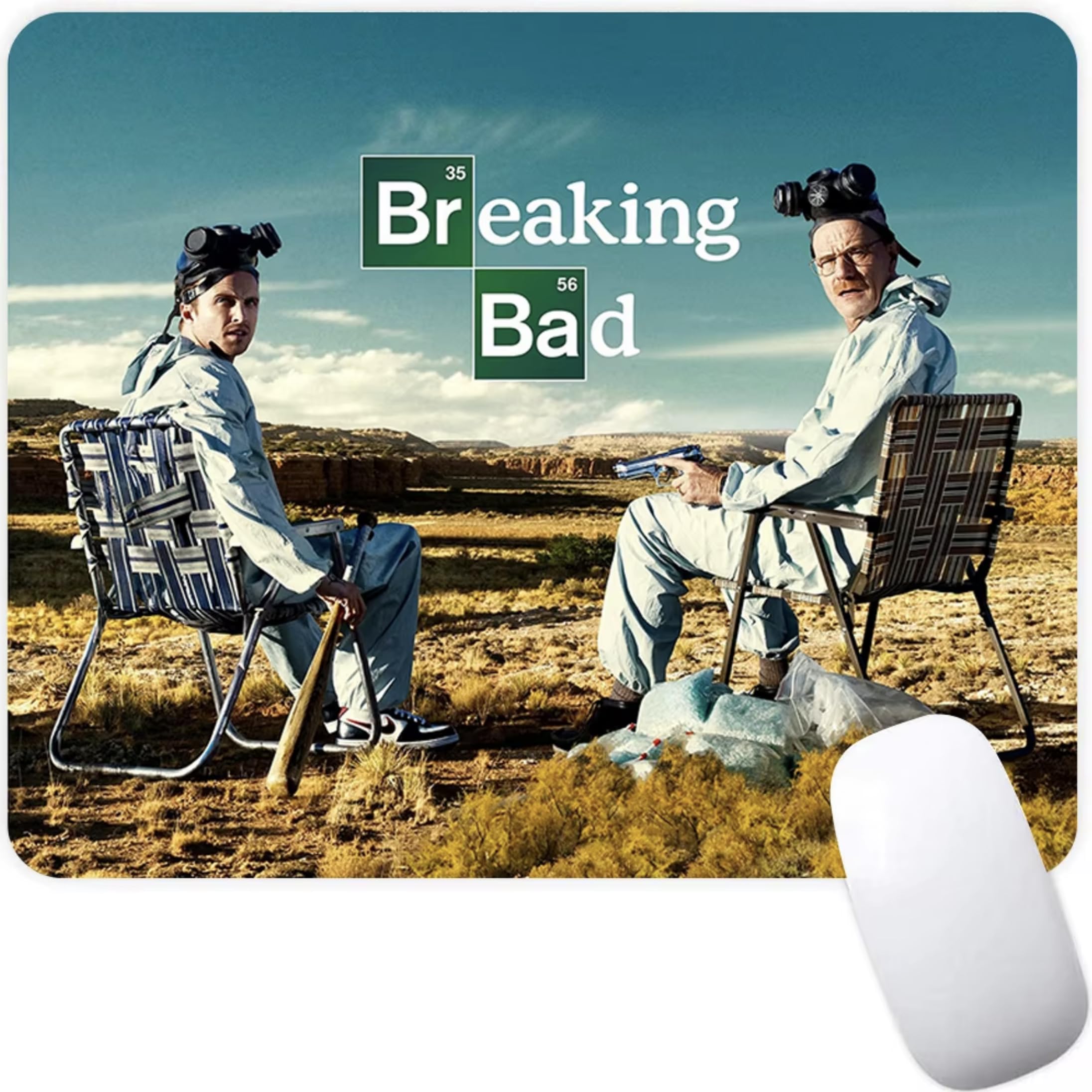 Pinstant Breaking Bad TV Show Title Logo Better Call Saul Walter White Non-Slip Mousepad Gaming Computer Gaming Desktop Laptop Mouse Pad 7.1 x 8.7 inches