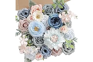Artificial Flowers, Blue and Pink Flowers for DIY Wedding Floral Arrangements