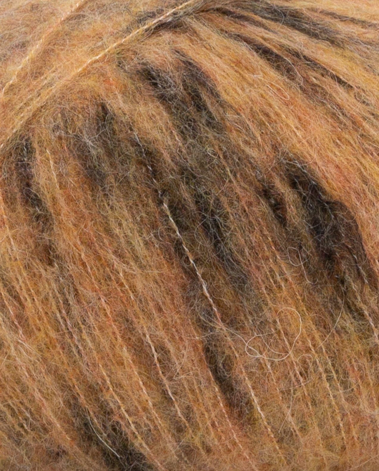 Phildar Phil Léo Concept Wolle zum Häkeln und Stricken – 17 % Polyamid, 2 % Elastan, 10 % Kid Mohair, 71 % Wolle (Merino) – Nadel Nr. 6 – Farbe Braun