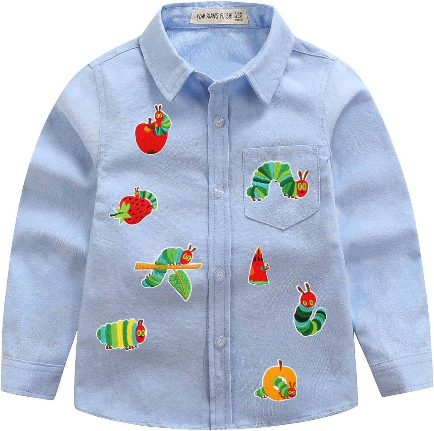 8 PCS Embroidered Sew on Iron on Patches Applique Compatible with Hungry Caterpillar