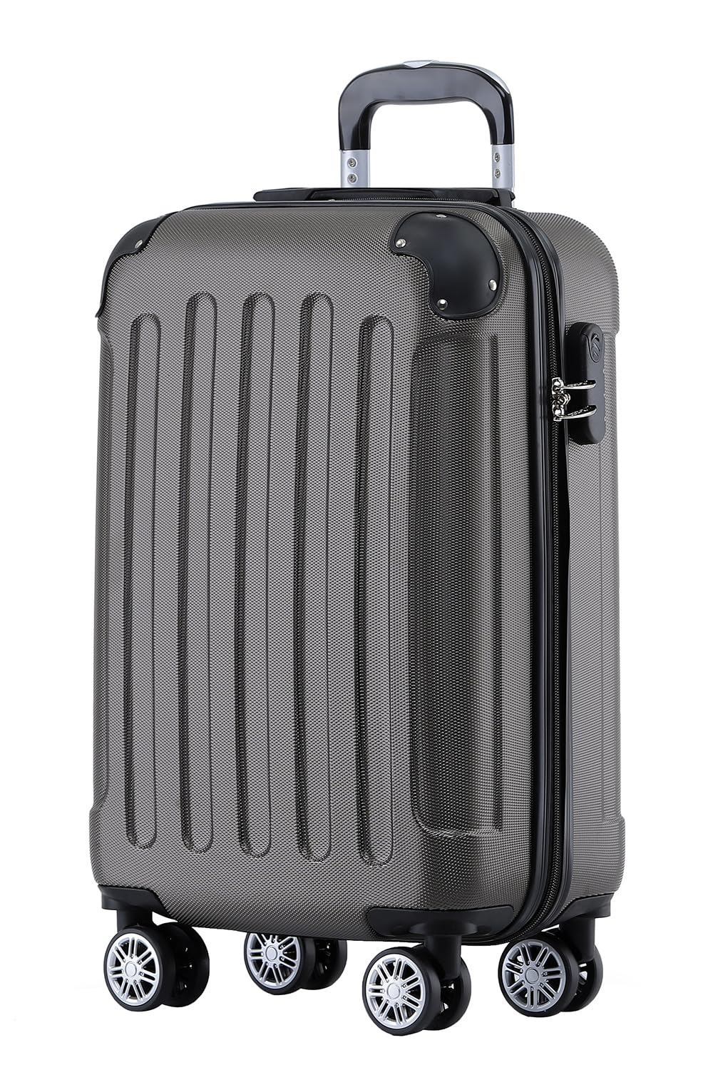 BEIBYE Hartschalenkoffer aus ABS, Reisekoffer mit 4 Zwillingsrollen und Zahlenschloss, Leichter Trolley Koffer mit Teleskopgriff, Handgepäck 55 cm sowie 66 cm und 76 cm, Koffer in 20 Farben