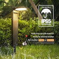 Vista 5 de Paquete de 2 luces solares para camino con modo blanco cálido y blanco frío, modernas luces solares para senderos impermeables para exteriores