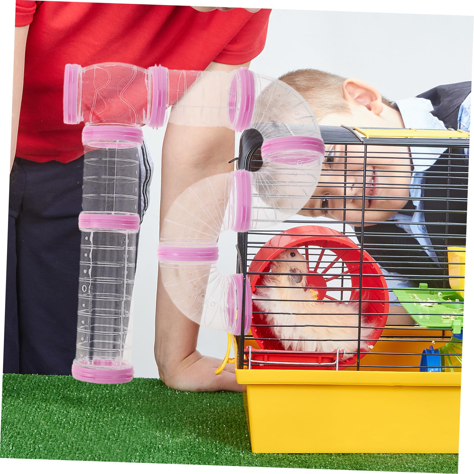 Hamsterröhrentunnel aus Kunststoff, Kaubeständig, 2 Stück | Frettchen und Kleine Tiere, Universell Passend, Röhrenform für Käfig und Tubesysteme