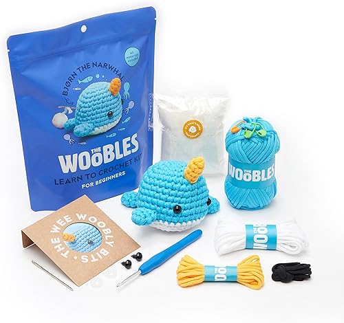 The Woobles Kit de ganchillo para principiantes - Kit de animales de punto y ganchillo fácil de artes y manualidades como se ve en Shark Tank -