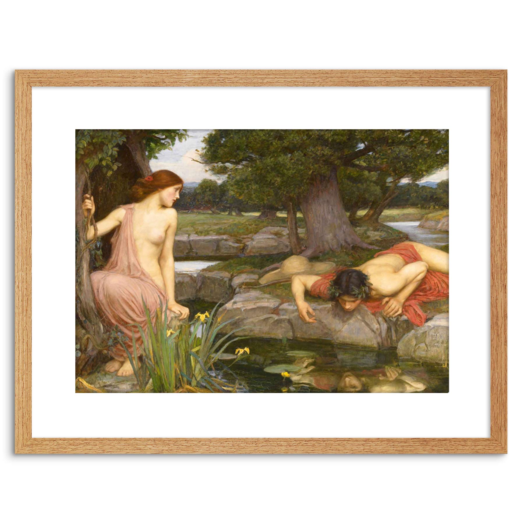 Wee Blue Coo PAINTING WATERHOUSE ECHO NARCISSUS FRAMED PRINT F97X3789