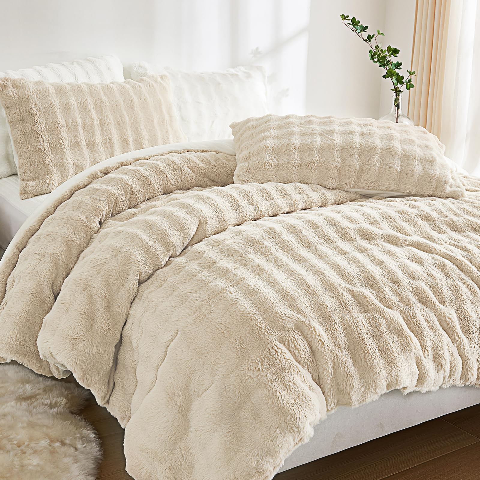 Bedbay Beige Fluffy Duvet Cover
