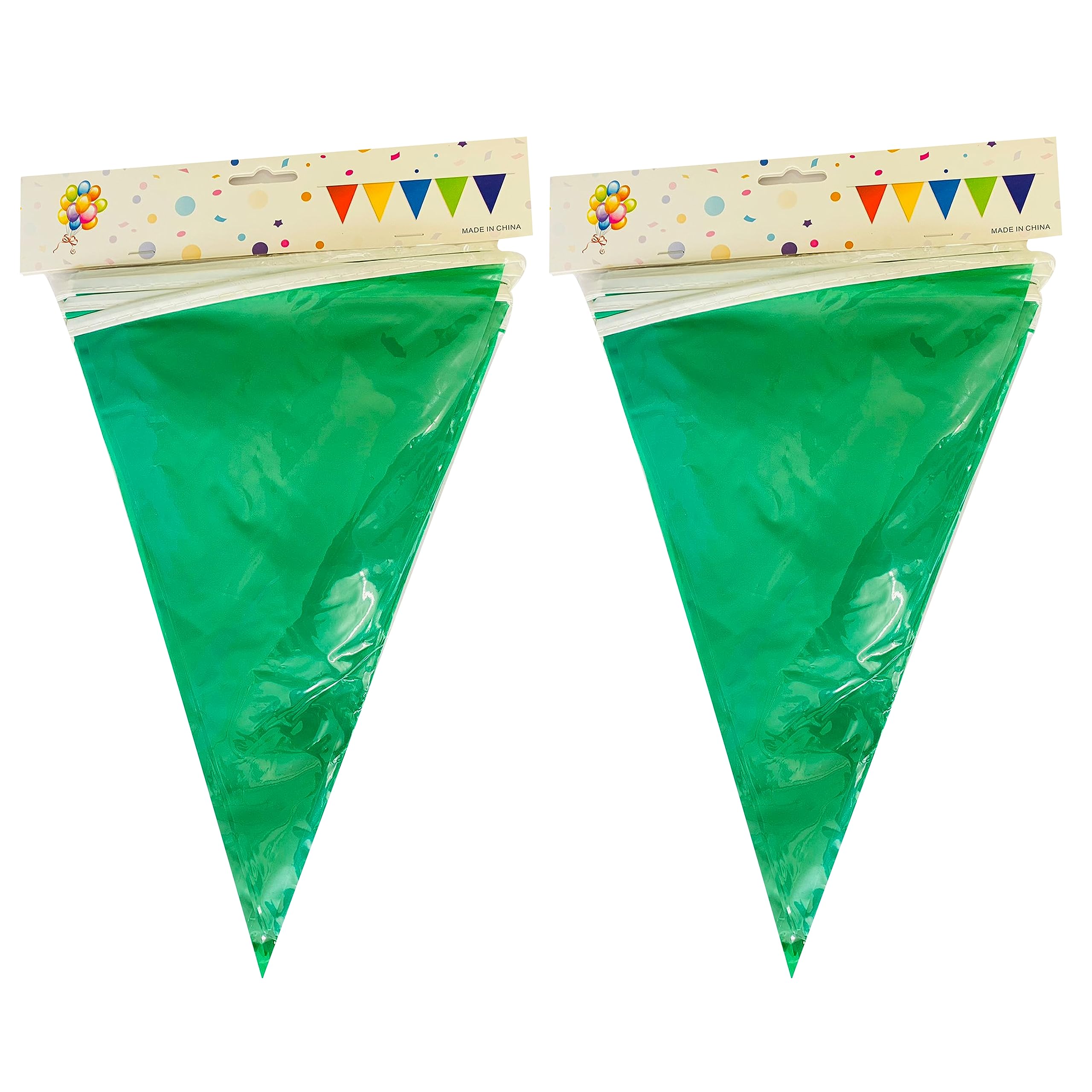 Bunting Banner 9 Meter Green Nylon Pennant Banners Outdoor Water Proof Bunting Triangle Flags Baby Shower Wedding Garden Festival Bunting Decoration 4 Pack