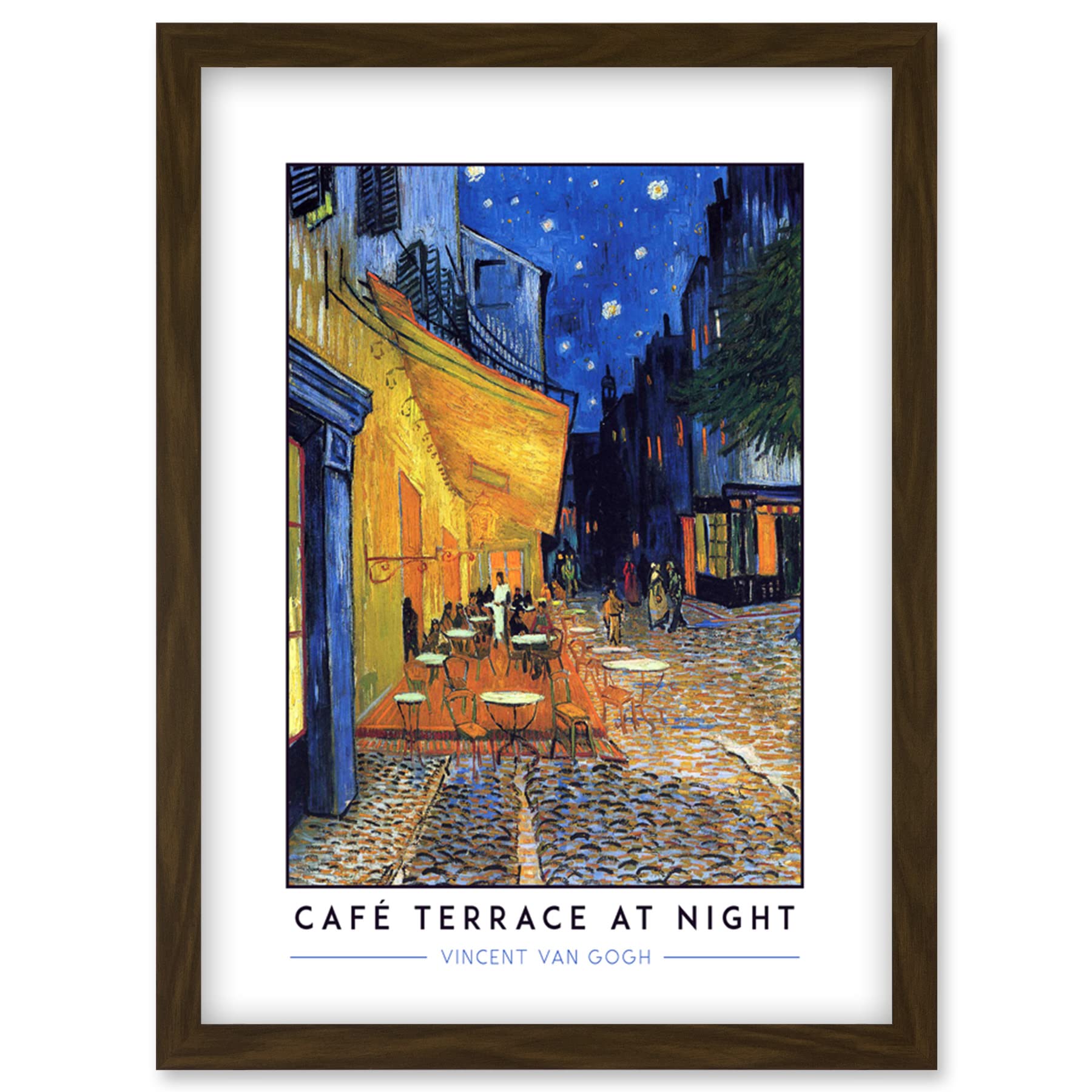 Wee Blue Coo Vincent Van Gogh Café Terrace At Night Place Du Forum Post-Impressionist Painting Artwork Framed Wall Art Print A4