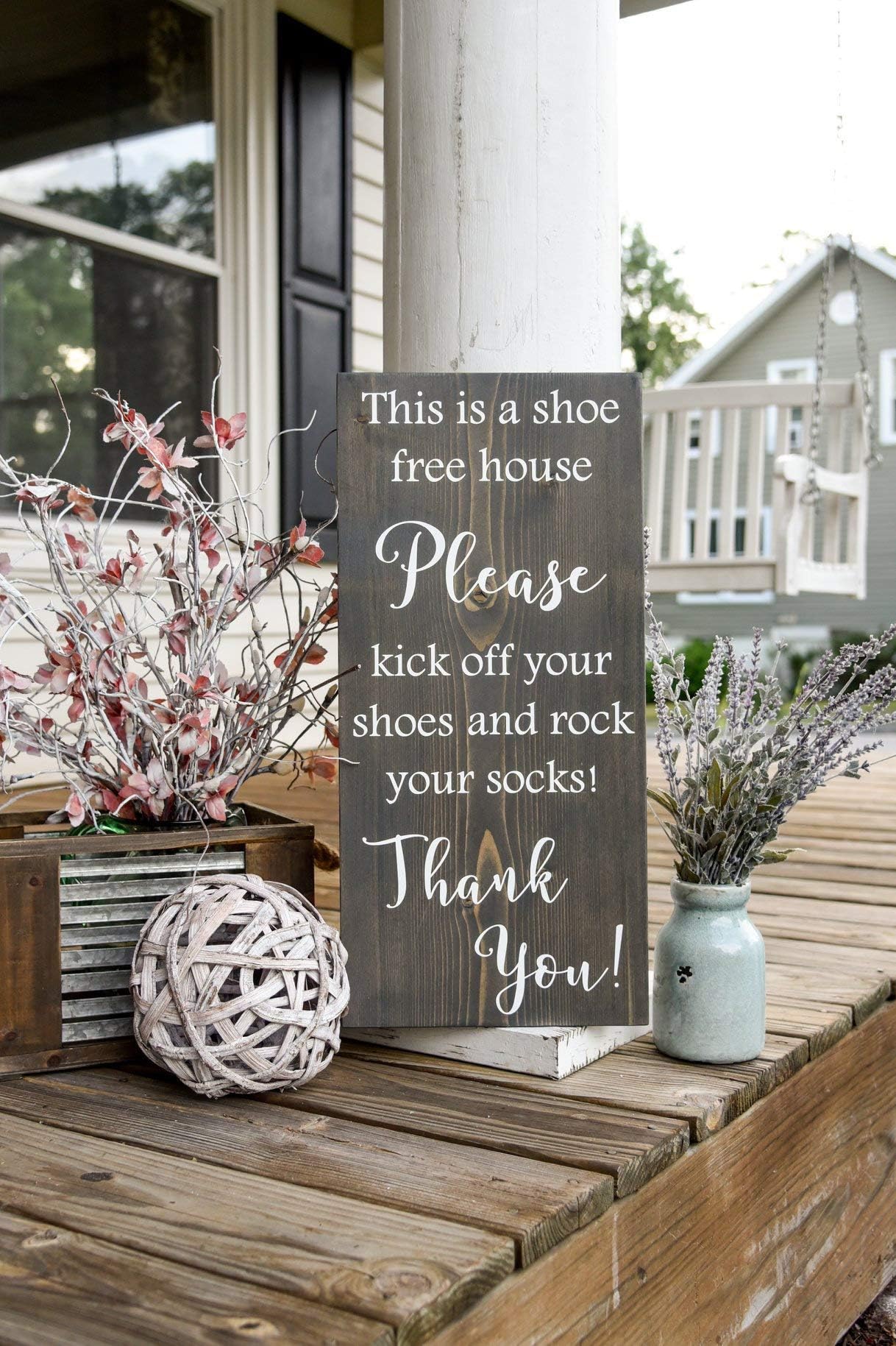 YYcharm Rock Your Socks Wood Sign I No Shoes Sign I No Shoes I Porch Sign I Remove Your Shoes I Take Your Shoes Off I Porch Sign I Sign