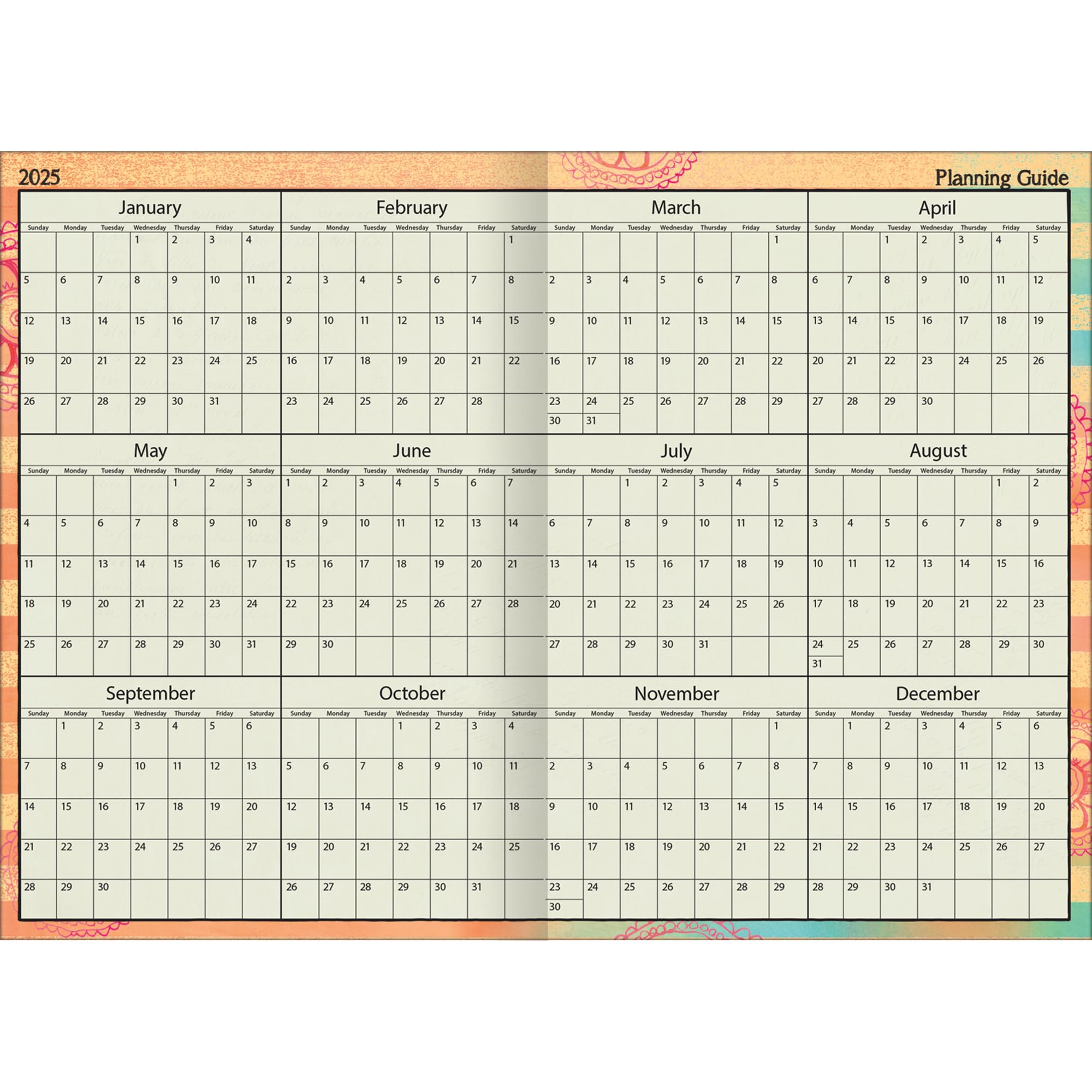Cabbrix - Calendario De Escritorio Grande 2025-2026 Con Alfombrilla De Escritorio, Calendario De Escritorio De 21 X 16-1/2 Pulgadas Que Cubre De Julio De 2025 A Junio De 2026, Calendario Secante De