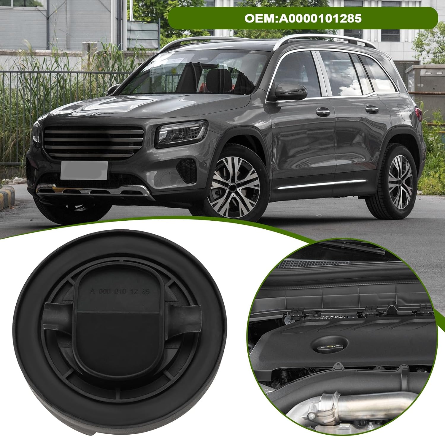 Oil Cap Cover Oil Filler Neck with Washer A0000101285 Compatible with Mercedes-Benz W107 W123 W124 W126 Engine Oil Filler Cap Oil Filler Cover Replacement
