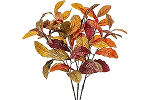 3-Pack 26 Inch Faux Magnolia Leaves with Stems for Home Decor