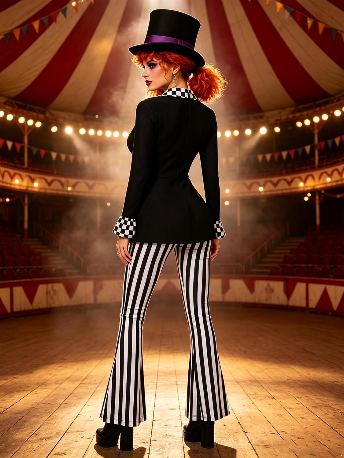 Women Long Sleeve Unitard Magician Clown Uniforms