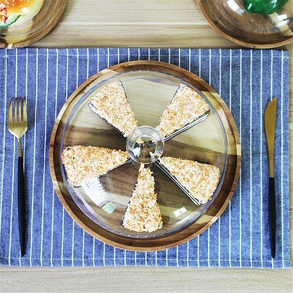 Soporte para Pasteles Soportes para Pasteles De 6 A 11 Pulgadas Cúpula para Conservación De Alimentos para El Hogar Barra para Repostería Cúpula para Polvo Plato De Mader,15 * 15 * 11CM