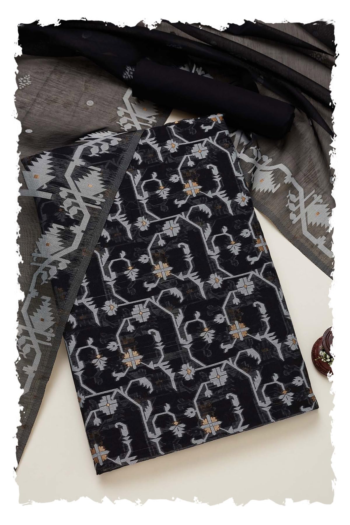 Womens Chanderi Jamdani Unstitch Dress Material-image-37