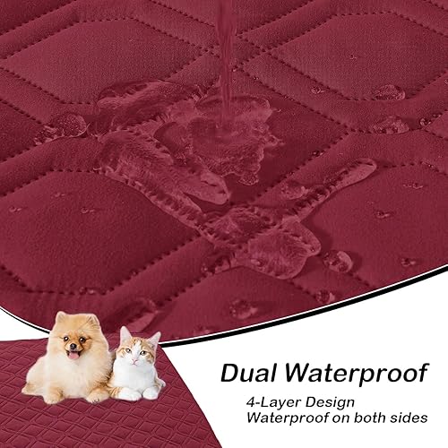 Miniatura 79 de hyha Manta de cama impermeable para perro, mantas suaves para mascotas, funda de sofá impermeable para perros, fundas reversibles lavables para
