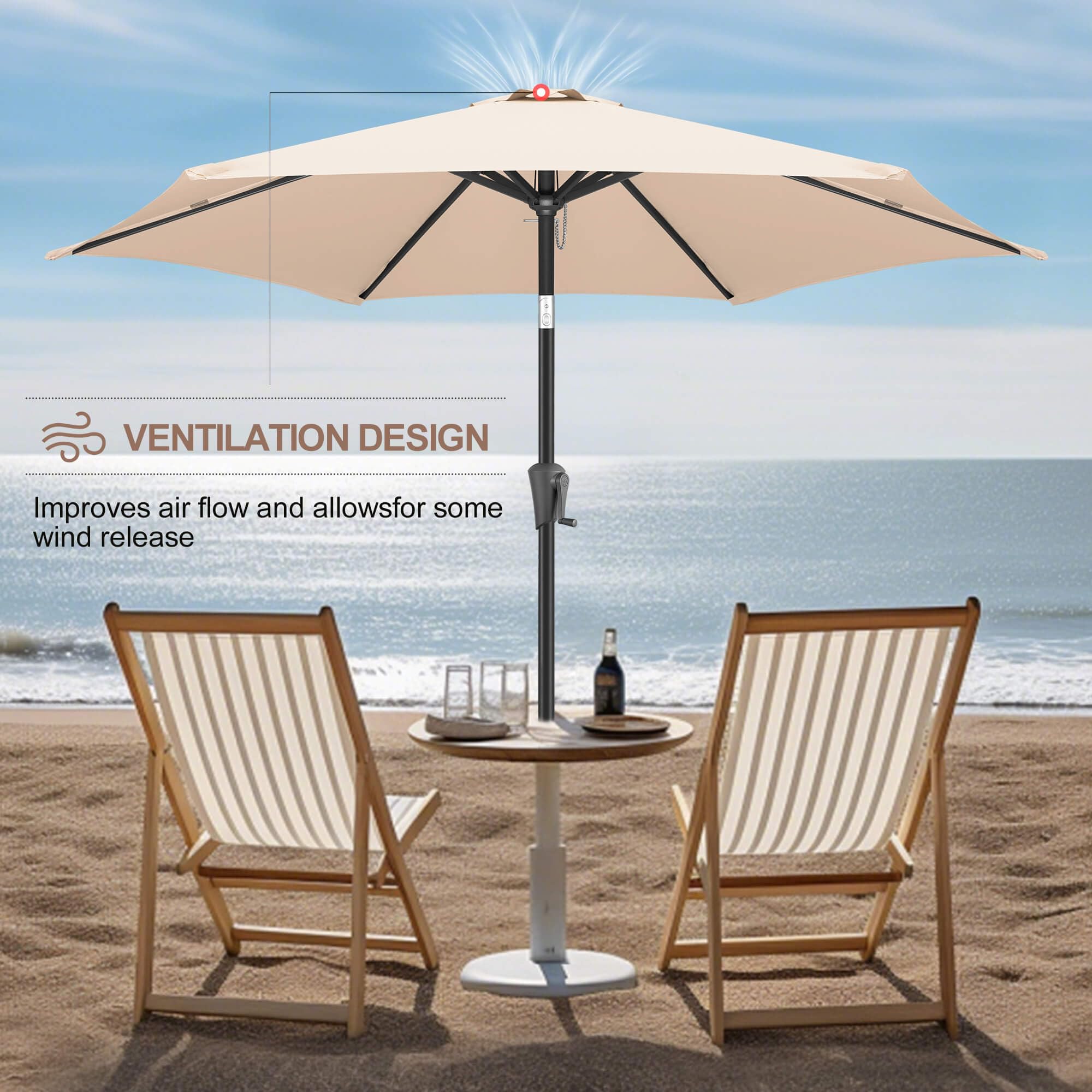 Amazon.com : FLAME&SHADE 9ft Patio Umbrella Outdoor - Table