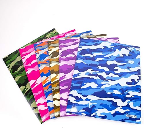 Miniatura 5 de BAZIC - Carpeta de papel de 2 bolsillos, portafolio de camuflaje, soporte de carpetas de tamaño carta para oficina y negocios, organizador de