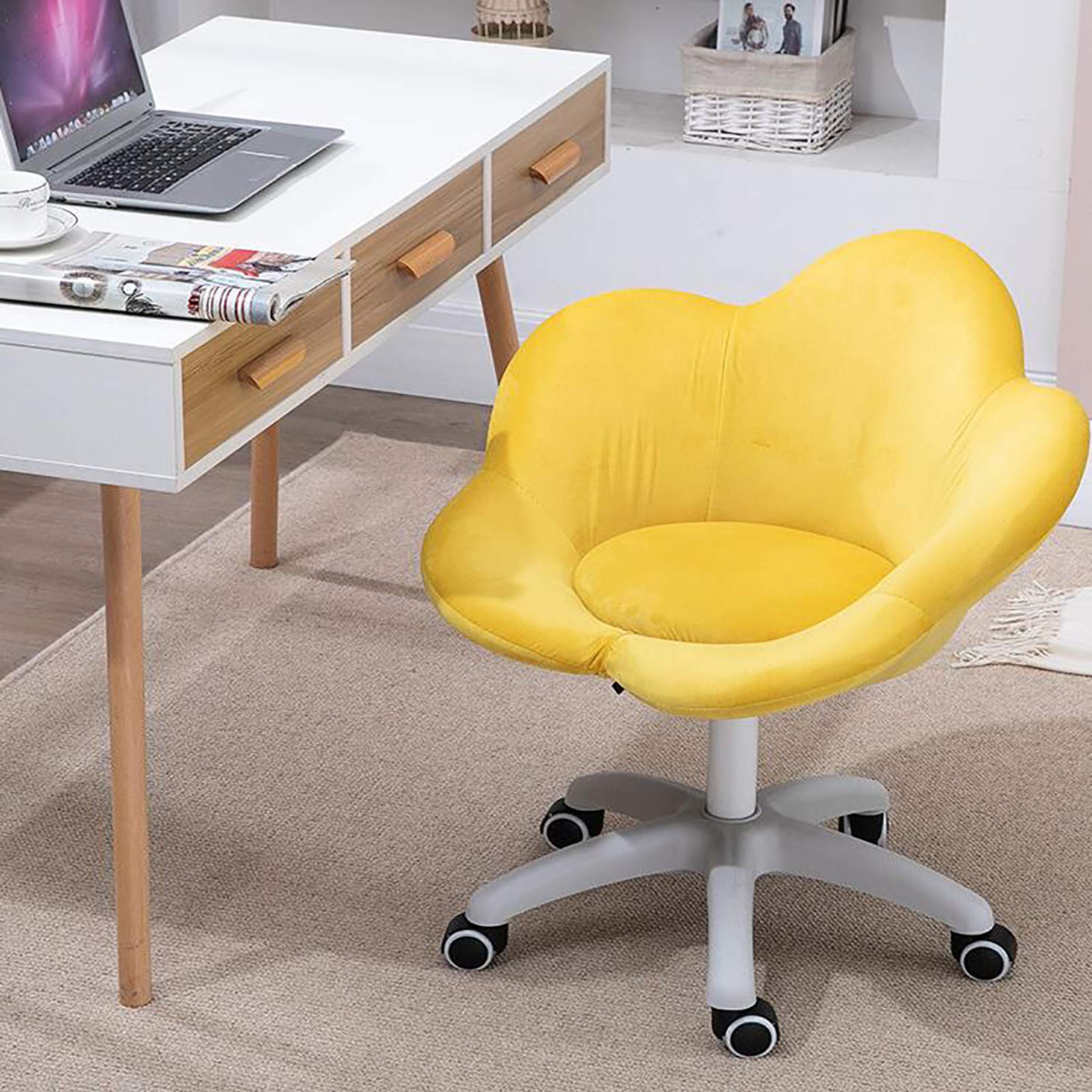 Fauteuil pivotant en velours capitonné pour chambre et bureau haut de gamme
