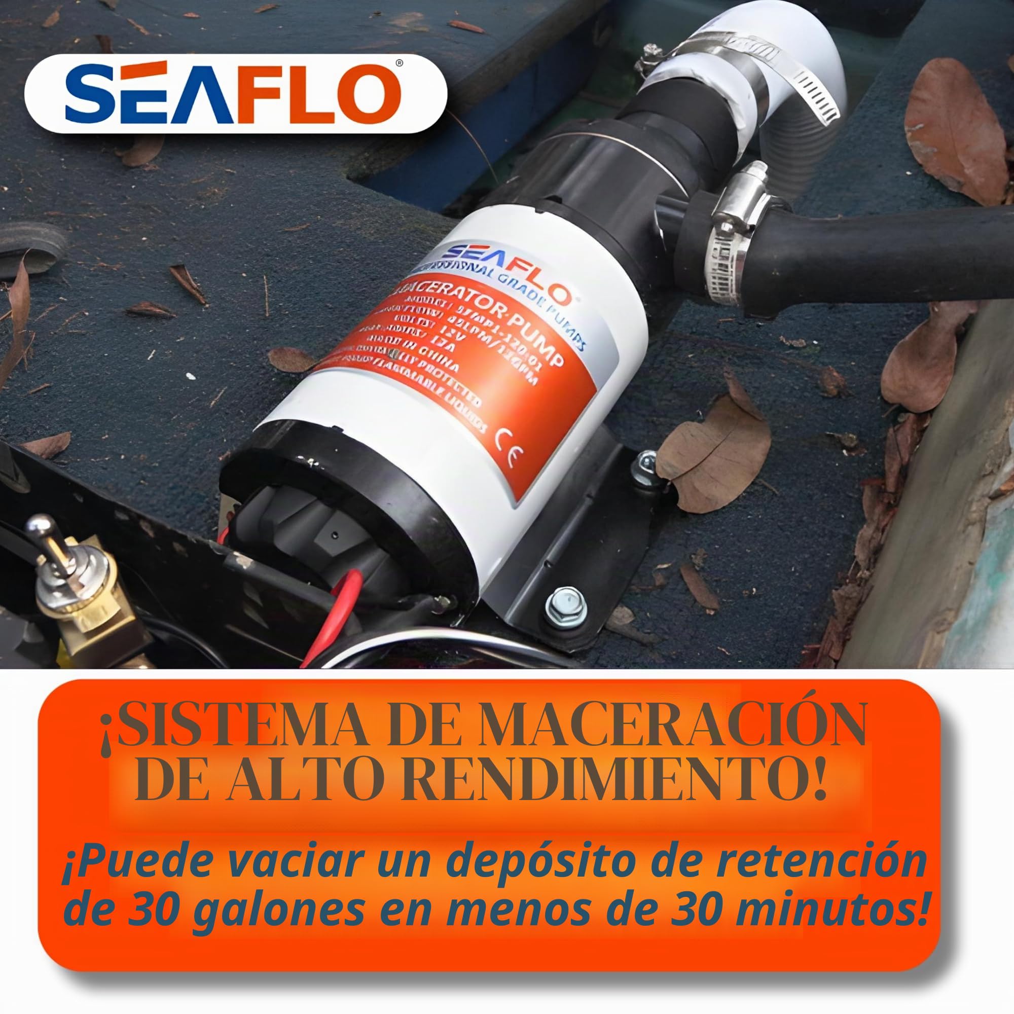 SEAFLO Nuevo sistema de bomba maceradora de 12 V para motor mejorado RV Marine 01 Series