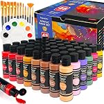 36 color Acrylic Paints Set, Brushes Palette Art Supplies Gifts for Kids & Adults, Fantastic Vibrant Pigment Art sets for Beginners and Professional Artists | 12 Brushes, 1 Palette, Acrylic Paints Art Supplies Gifts Crafts for Beginners Adult Artists