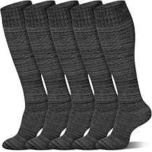 Iseasoo Warm Knee High Socks for Women & Men - Thick Thermal Cotton Boot Socks, Non-Slip Winter Hosiery for Ski & Hiking