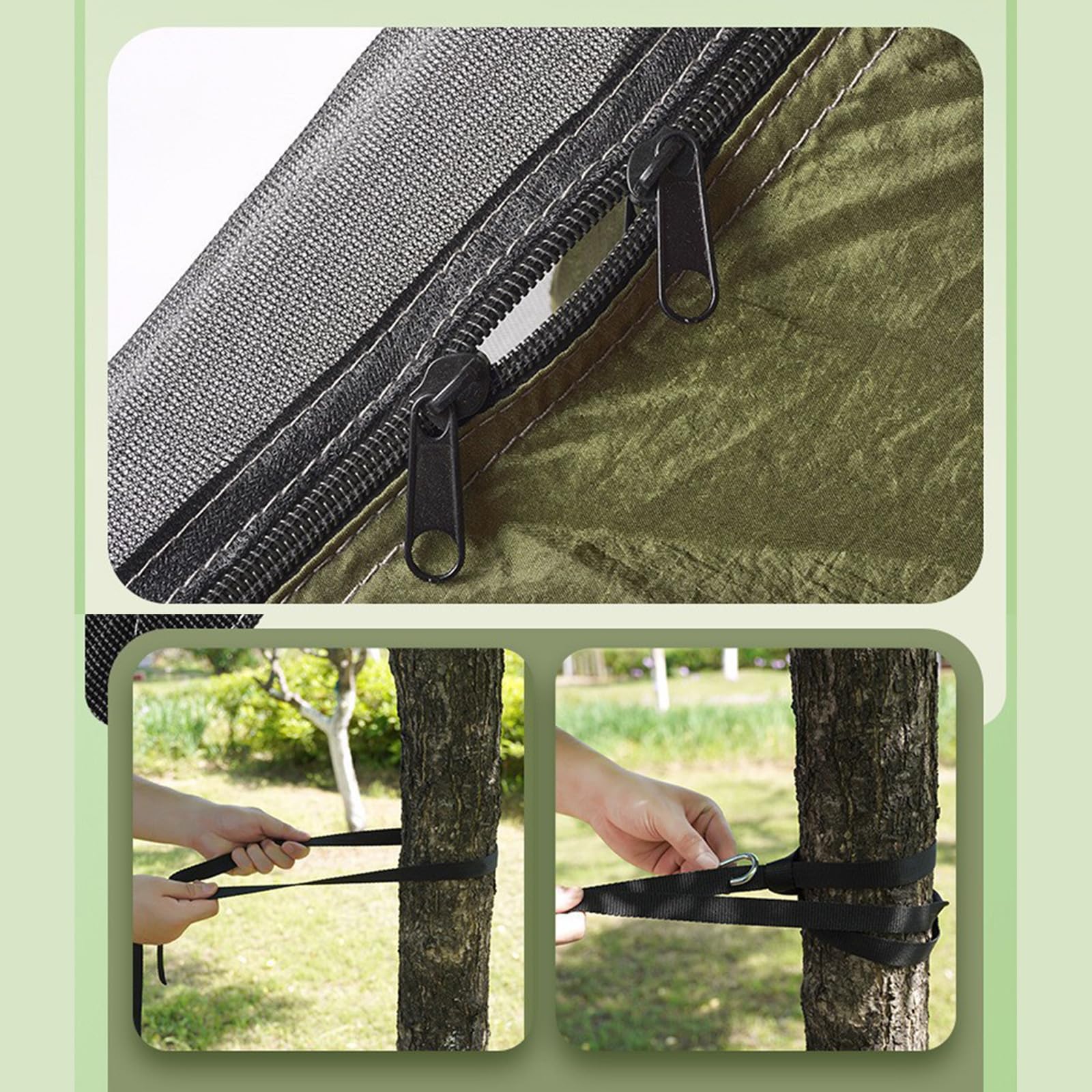 Tenda a rete fine per amaca con telo parasole, riparo in nylon per esterni, per campeggio, trekking e pause in giardino, set da campeggio, riparo all'aperto, zaino in spalla, telo per amaca