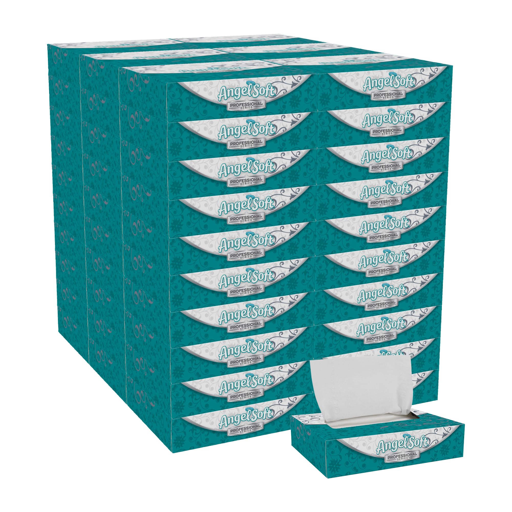 Georgia-Pacific Angel Soft Professional Series 2-Ply Facial Tissue 48550 50 Sheets Per Box 60 Tissue Flat Boxes Per