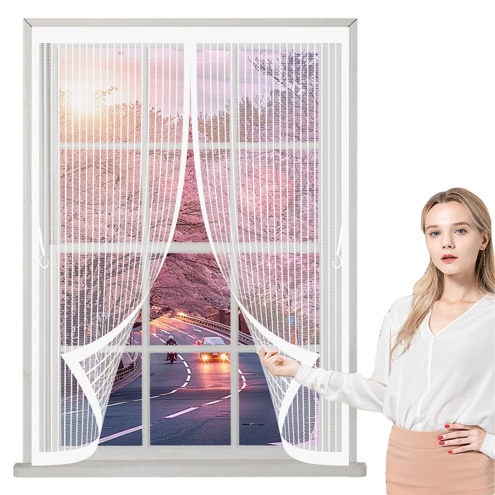 Moustiquaire fenêtre 105 x 185 cm pour stopper les insectes et ventiler la maison